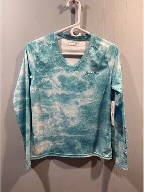 Womens Bimini Bay Outfitters Long Sleeves Top Size Small Turquoise Shirt